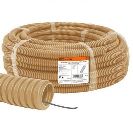 Труба ПВХ гофр.с зонд. d25mm (25м.) легкая Эко Сосна TDM SQ0401-0053