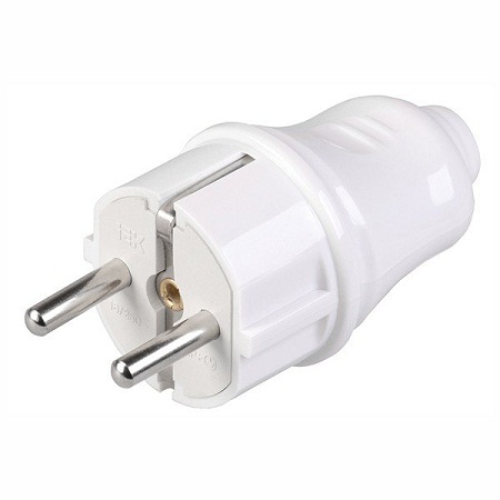 Вилка IEK 16А 250В белая прямая EVP10-16-01-K01 516670