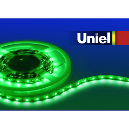 Лента светодиодная Uniel катушка IP33 зеленый свет 60LED 8mm 12V-4,8W 04908 (5м)