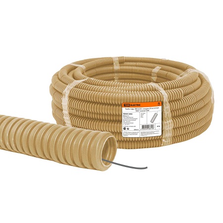 Труба ПВХ гофр.с зонд. d20mm (25м.) легкая Эко Сосна TDM SQ0401-0052