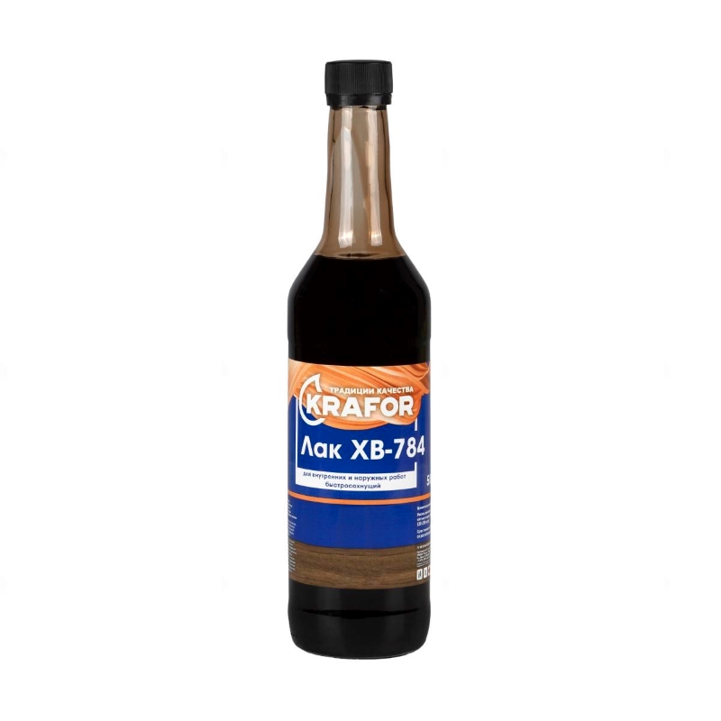 ХВ-784 быстросохнущий Krafor, глянцевый, 0,5 л, дуб