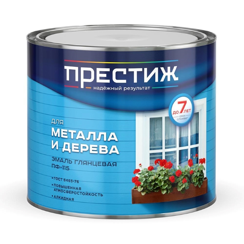 Эмаль ПФ-115 для металла и дерева Престиж, алкидная, глянцевая, 1,9 кг