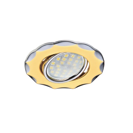 Светильник встр. Ecola DH07 MR16 GU5.3 поворот.Звезда Золото/Хром 25x88 FC1602EFS 508780