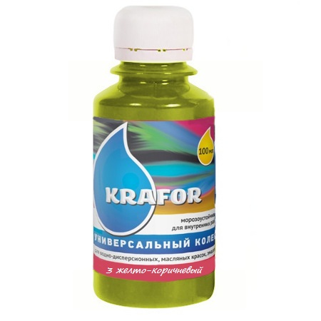 Колер KRAFOR универсальный №3 желто-коричневый 100мл