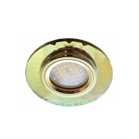 Светильник встр. Ecola DL1654 MR16 GU5.3 стекло граненый Золото/Золото 25x90 FG1654EFF 540735