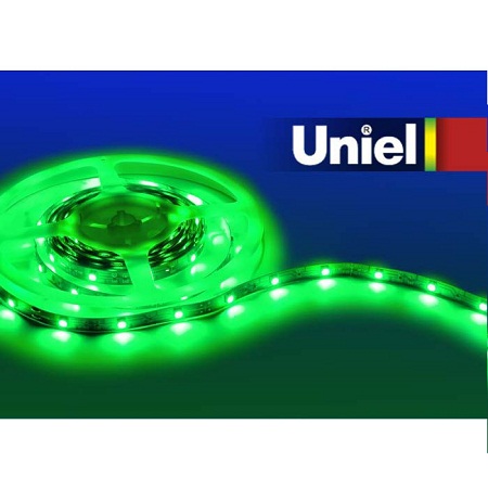 Лента светодиодная Uniel катушка IP33 зеленый 30LED 10mm 12V-7,2W 04922(5м)