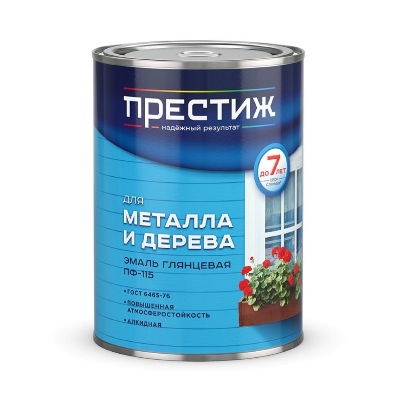 Эмаль ПФ-115 для металла и дерева Престиж, алкидная, глянцевая, 0,9 кг