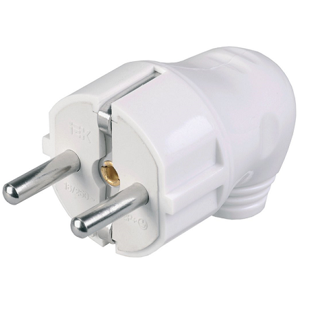 Вилка IEK 16А 250В белая угловая EVP11-16-01-K01 516675