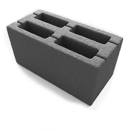 Блок стен. пескобет. 4-х щелевой 390х190х188 КСЛ-ПР-ПС-39 СЕРЫЙ (поддон 75шт)