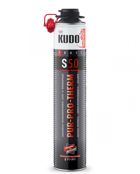 Теплоизоляция напыляемая KUDO HOME PUR-PRO-THERM S 5.0 900г пенополиуретан