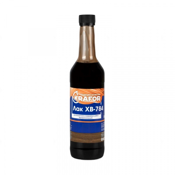 ХВ-784 быстросохнущий Krafor, глянцевый, 0,5 л, дуб