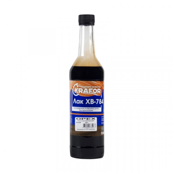 ХВ-784 быстросохнущий Krafor, глянцевый, 0,5 л, орех