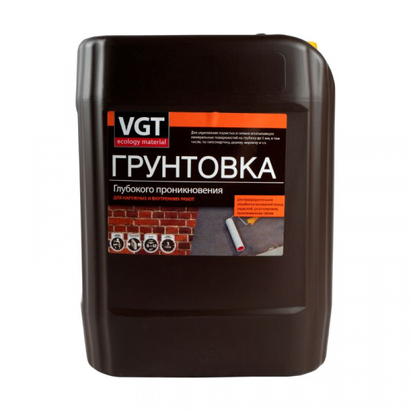 Грунтовка глубокого проникновения для наружных и внутренних работ VGT ВД-АК-0301, 10 кг 2