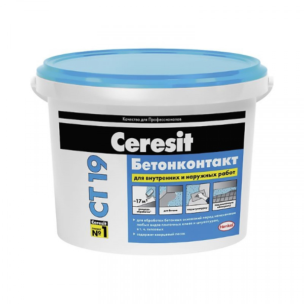 Грунтовка Ceresit CT 19 Бетонконтакт, зима, 5 кг