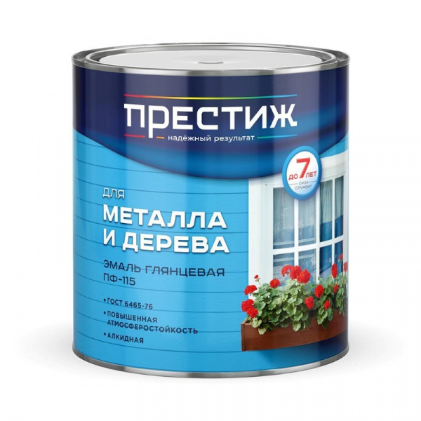 Эмаль ПФ-115 для металла и дерева Престиж, алкидная, глянцевая, 2,8 кг