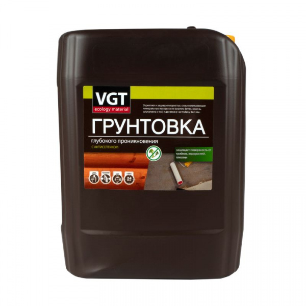 Грунтовка глубокого проникновения с антисептиком VGT ВД-АК-0301, 10 кг 2