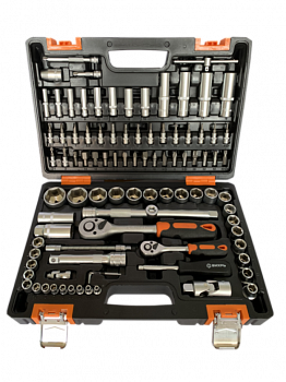 Набор инструментов ВИХРЬ АВТО 94 предмета, 1/2", 1/4", CrV, кейс 73/6/7/7