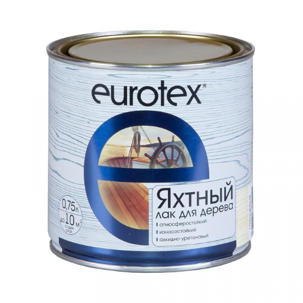 Лак яхтный Eurotex, алкидно-уретановый, глянцевый, 0,75 л
