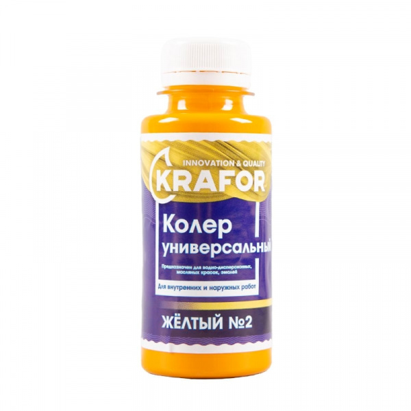 Колер универсальный Krafor №2, желтый, 100 мл